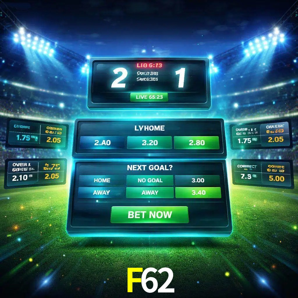 Vista de apuestas en vivo F62 durante un partido en curso